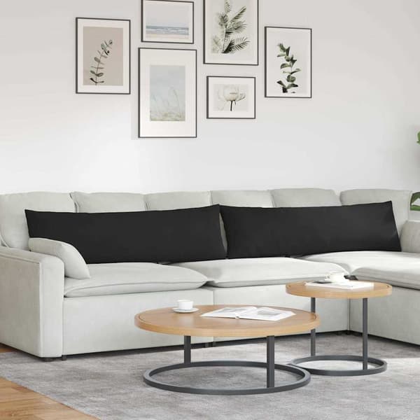 vidaXL Sofapuder 2 pcs Sort 145 x 40 cm Stof