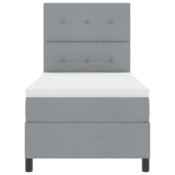 vidaXL Box spring seng med madras Lysegrå 80 x 200 cm Stof