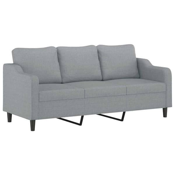 vidaXL sofasæt 2 dele med puder stof lysegrå
