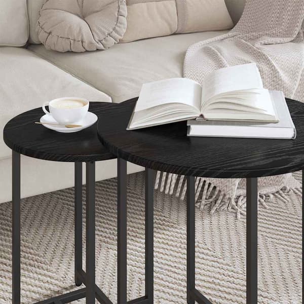 vidaXL Sidebordssæt 2 pcs Sort eg