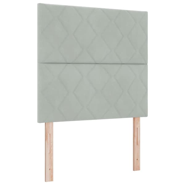 vidaXL Box spring seng med madras Lysegrå 200 x 90 cm Polyester