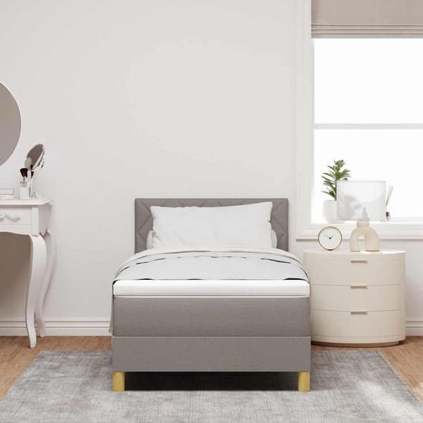 vidaXL Box spring seng med madras Gråbrun 90 x 200 cm Stof