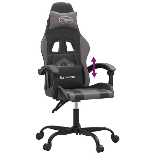 vidaXL gamingstol kunstlæder sort og grå