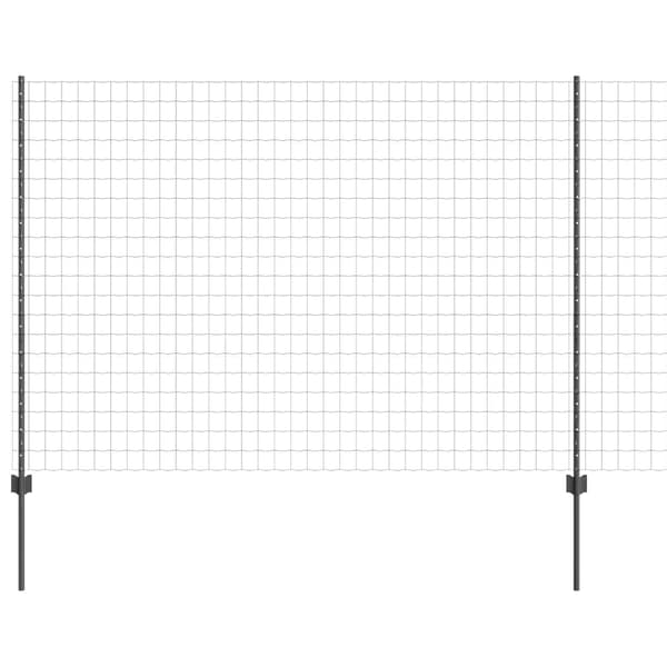 vidaXL Hegn med post Grå 1,5 x 10 m Stål