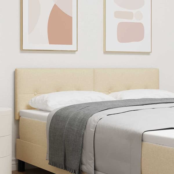 vidaXL LED-gavlpanel med knapper Creme 80 cm Stof