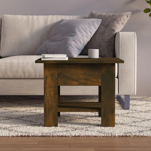 vidaXL sofabord 55x55x42 cm spånplade røget egetræsfarve
