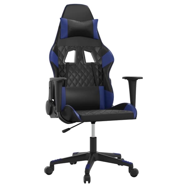 vidaXL gamingstol kunstlæder sort og blå