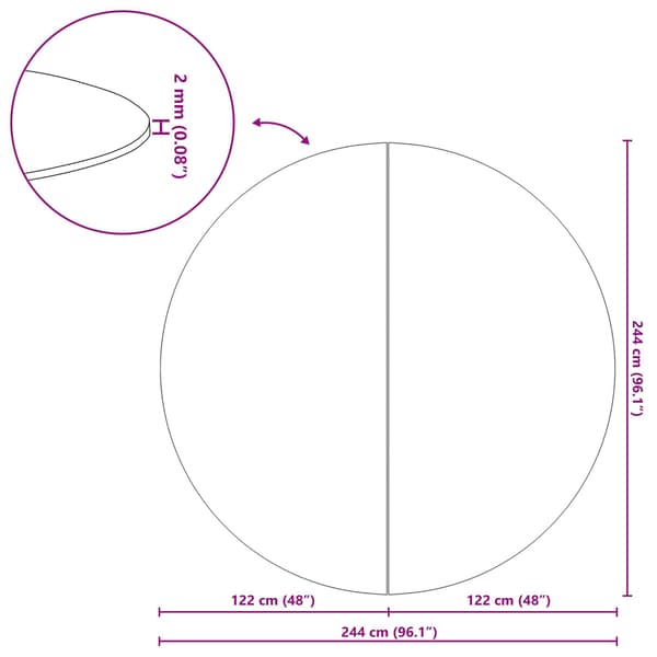 vidaXL Pool Bundark Sort Ø 244 cm Polyester geotekstil