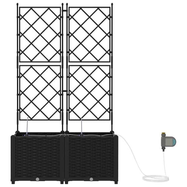 vidaXL Have Blomsterkrukke 2 pcs Sort Stål