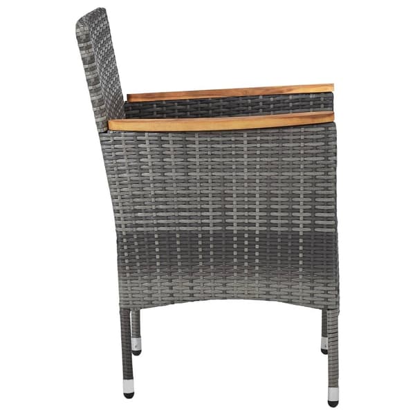 vidaXL spisebordsstole til haven 2 stk. polyrattan grå