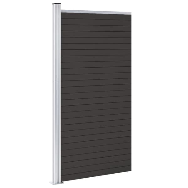 vidaXL hegnspanel 95x186 cm WPC sort