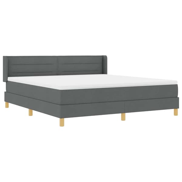 vidaXL Box spring seng med madras Mørkegrå 200 x 180 cm Polyester