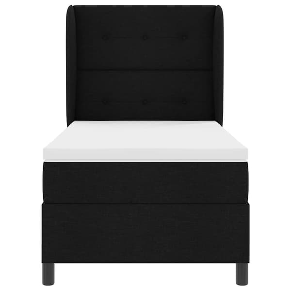 vidaXL Box spring seng med madras med hovedgærde Sort 80 x 200 cm Stof