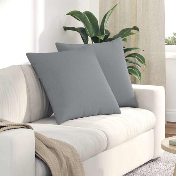 vidaXL Sofapuder 2 pcs Lysegrå 80 x 80 cm Stof