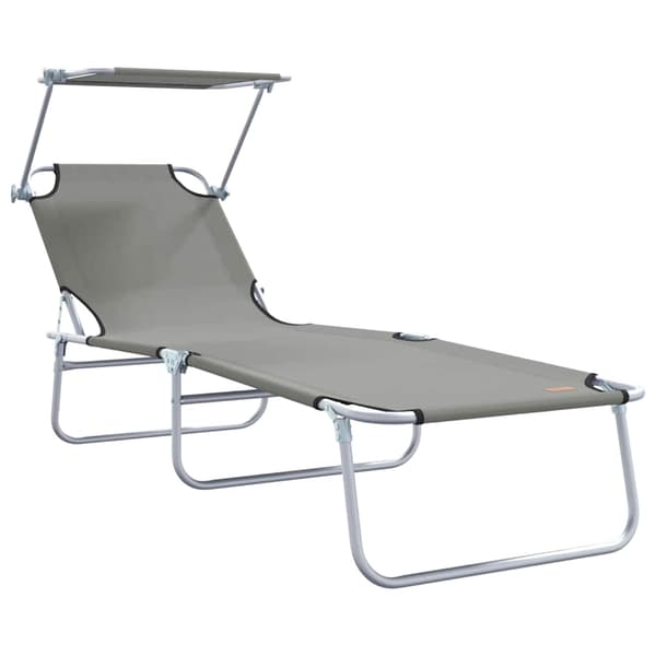 vidaXL Solstol 2 pcs Grå 58 x 188 x 77cm Polyester