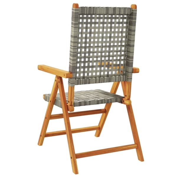 vidaXL havestole 8 stk. med lænefunktion polyrattan grå