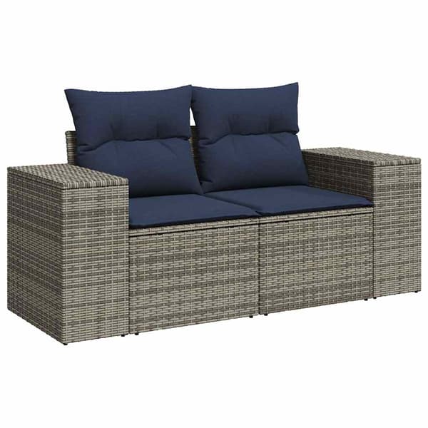 vidaXL sofasæt til haven 7 dele med hynder polyrattan akacietræ grå