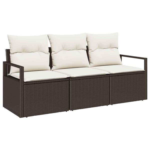 vidaXL Sofa Sæt 3 pcs Brun polyrattan