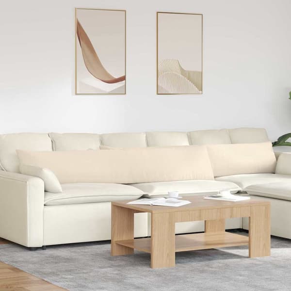 vidaXL Sofapuder 2 pcs Beige 200 x 40 cm Stof