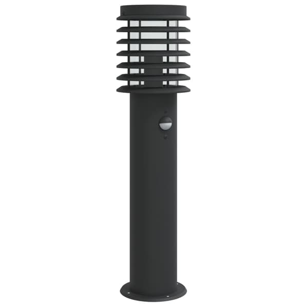 vidaXL udendørs standerlampe med sensor 60 cm rustfrit stål sort