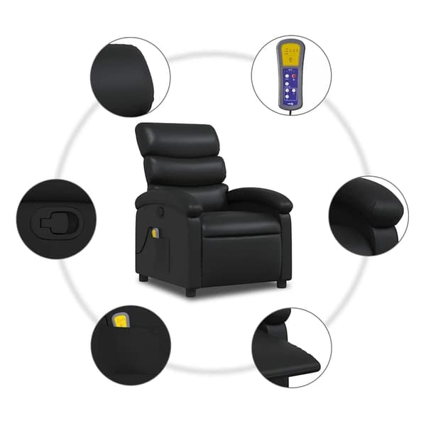 vidaXL massagestol kunstlæder sort