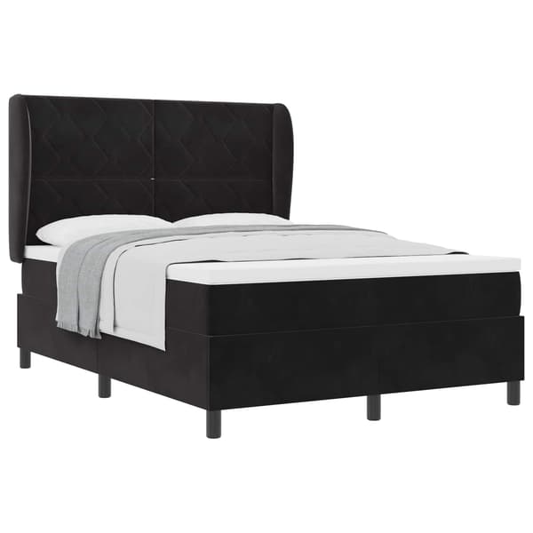 vidaXL Box spring seng med madras Sort 200 x 140 cm Polyester