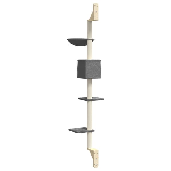vidaXL Kissan raapimispuu seinälle tummanharmaa 187 cm