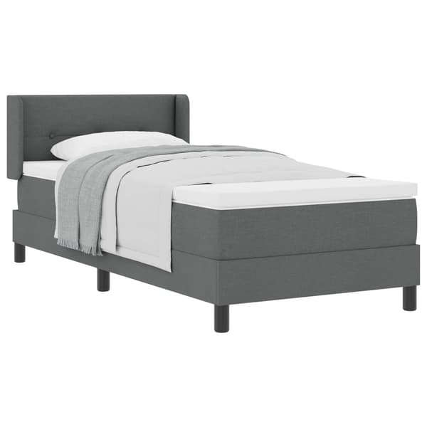vidaXL Box spring seng med madras Mørkegrå 200 x 80 cm Polyester