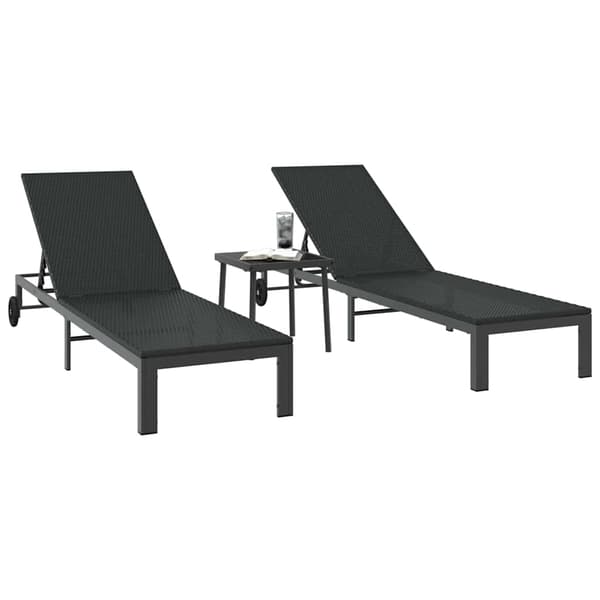 vidaXL Solseng 2-person 3 pcs Sort polyrattan