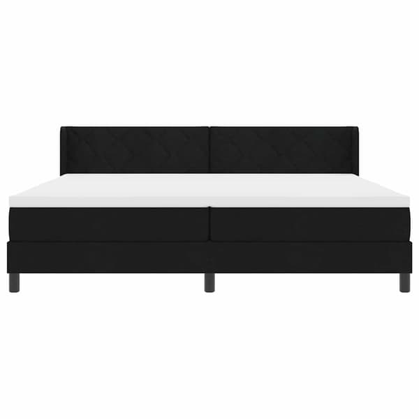 vidaXL Box spring seng med madras Sort 200 x 200 cm Polyester
