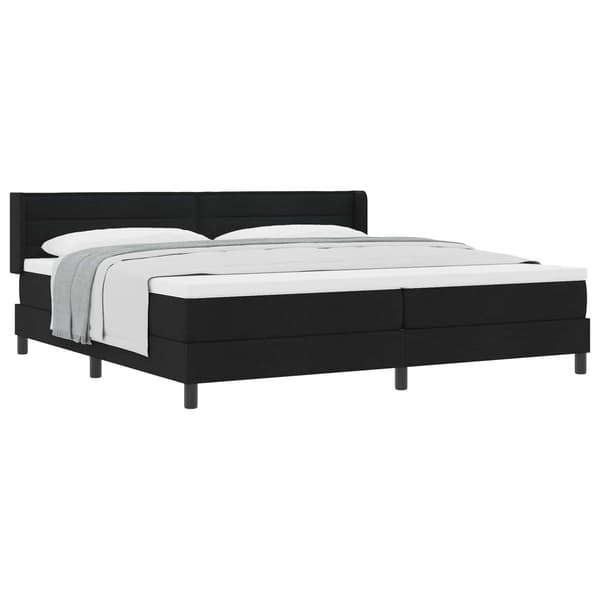 vidaXL Box spring seng med madras Sort 200 x 200 cm Polyester