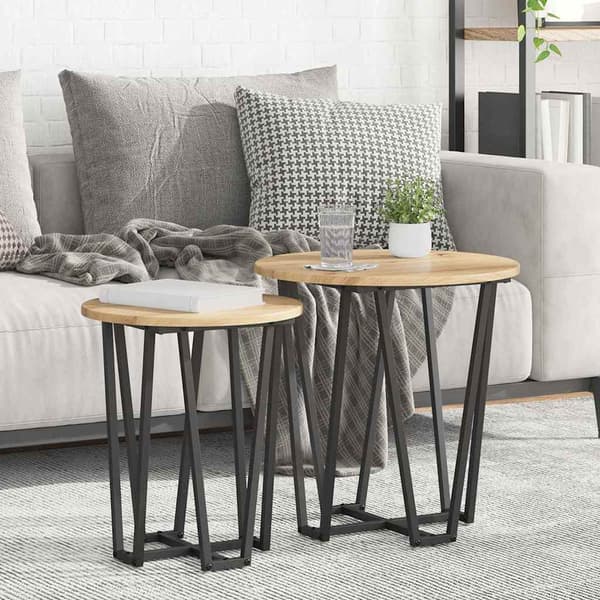 vidaXL Sidebordssæt 2 pcs Artisan egetræ og sort