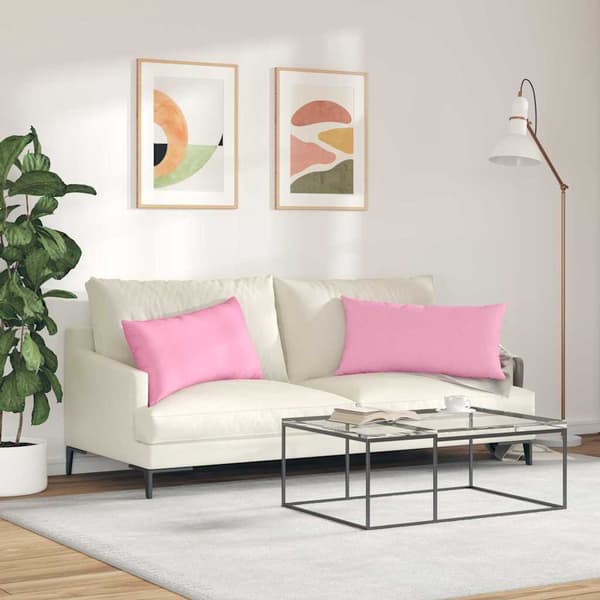 vidaXL Sofapuder 2 pcs Lyserød 80 x 40 cm Stof