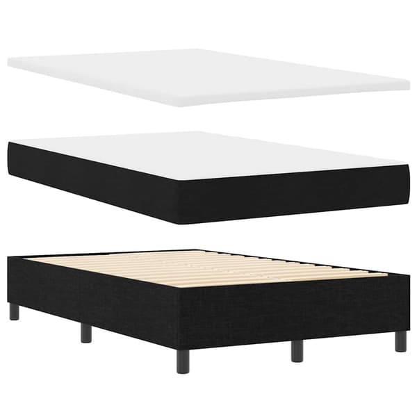 vidaXL Box spring seng med madras Sort 120 x 200 cm Stof