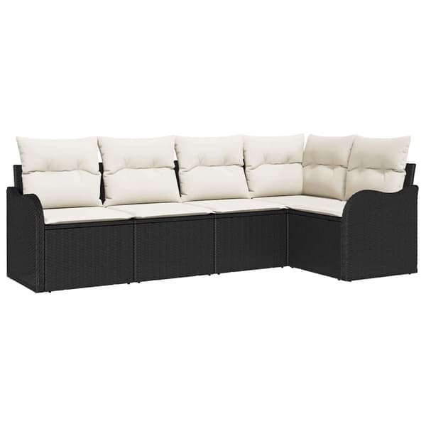 vidaXL Havesofa Sæt Sort polyrattan