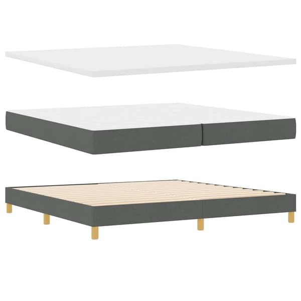 vidaXL Box spring seng med madras Mørkegrå 200 x 200 cm Stof