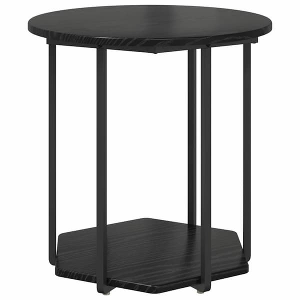 vidaXL Sidebordssæt med hylde 2 pcs Sort eg
