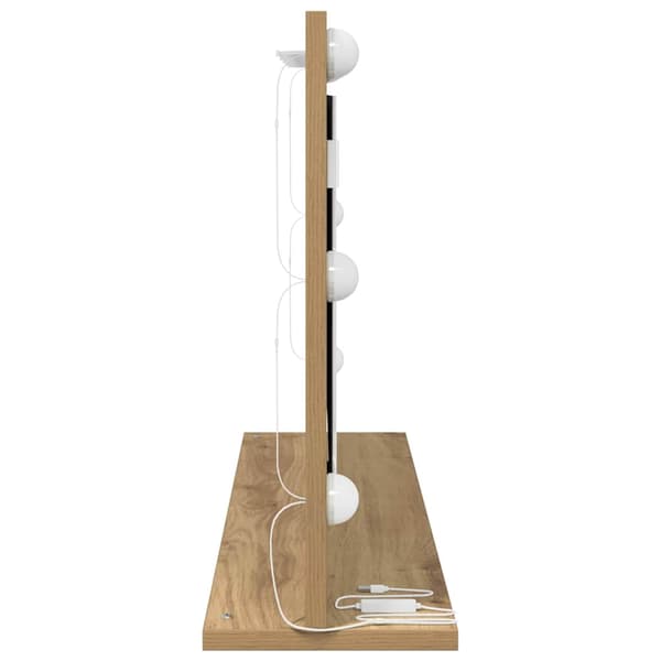 vidaXL Vaskeskab Spejl Rektangulær Artisan Egetræ 80 x 45 x 18 cm