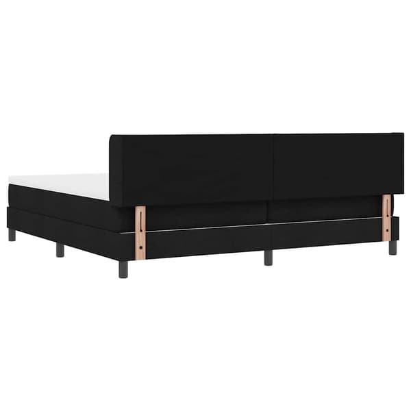vidaXL Box spring seng med madras Sort 200 x 200 cm Polyester