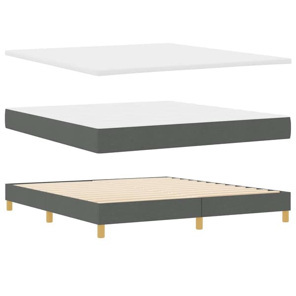 vidaXL Box spring seng med madras Mørkegrå 200 x 180 cm Polyester