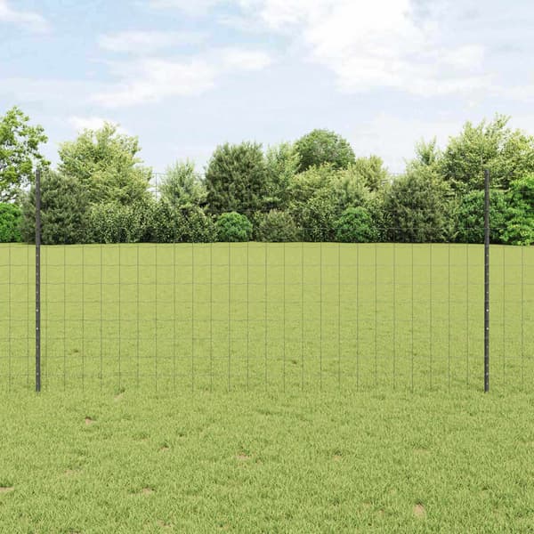 vidaXL Hegn med post Grå 1,2 x 10 m Stål