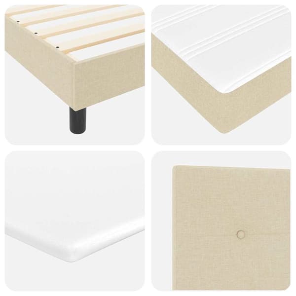 vidaXL Box spring seng med madras Creme 190 x 140 cm Polyester