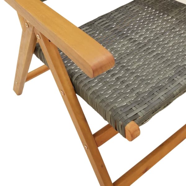 vidaXL havestole 8 stk. med lænefunktion polyrattan grå