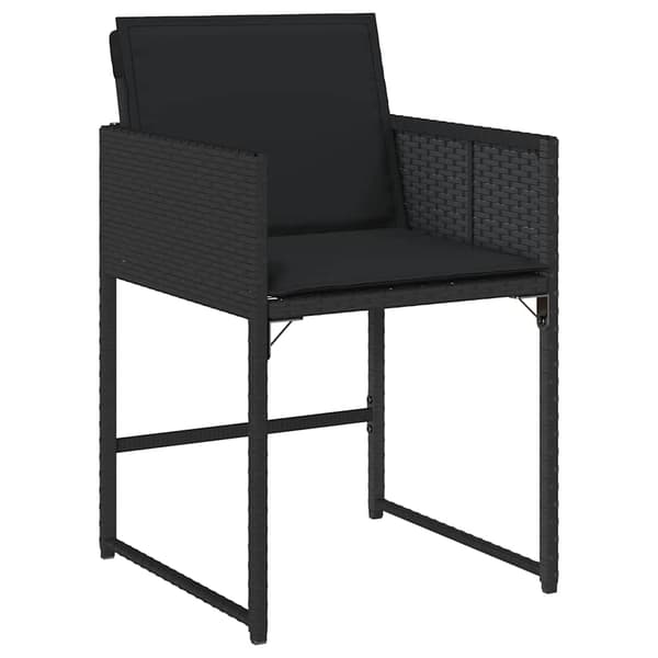 vidaXL Have Spisebordssæt 5 pcs Sort polyrattan