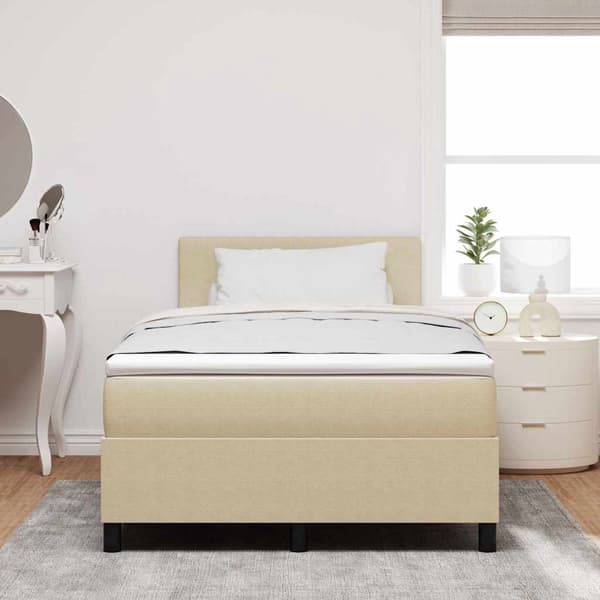 vidaXL Box spring seng Lys Grå og Hvid 120 x 190 cm Velourstof