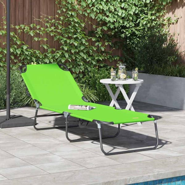 vidaXL Foldestol Grøn 188 x 57 x 86,5 cm Polyester