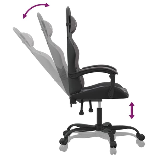 vidaXL gamingstol kunstlæder sort og grå