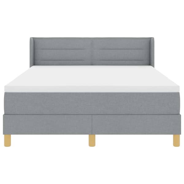 vidaXL Box spring seng med madras Lysegrå 200 x 160 cm Polyester