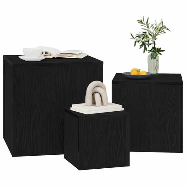 vidaXL Nesting Bord 3 pcs Sort eg Konstrueret træ