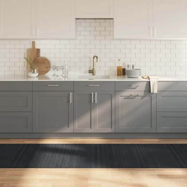 vidaXL Matto suorakaide harmaa 80x500 cm bambu